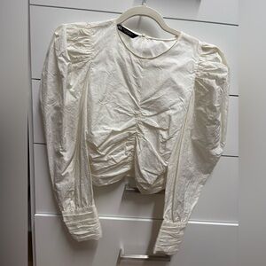 Zara Cream Ruched Blouse